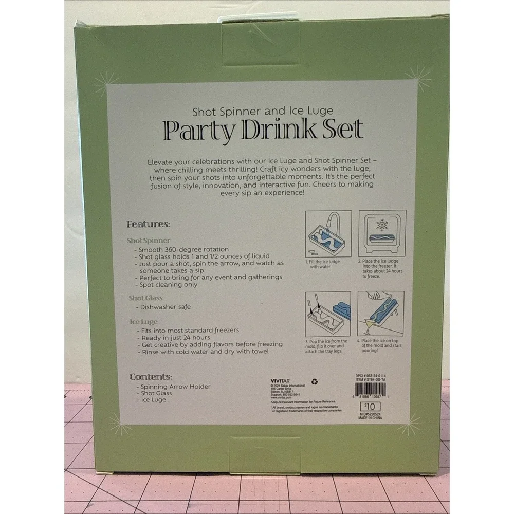 Vivitar Shot Spinner & Ice Luge Party Drink Set Drinking Game - NEW‎